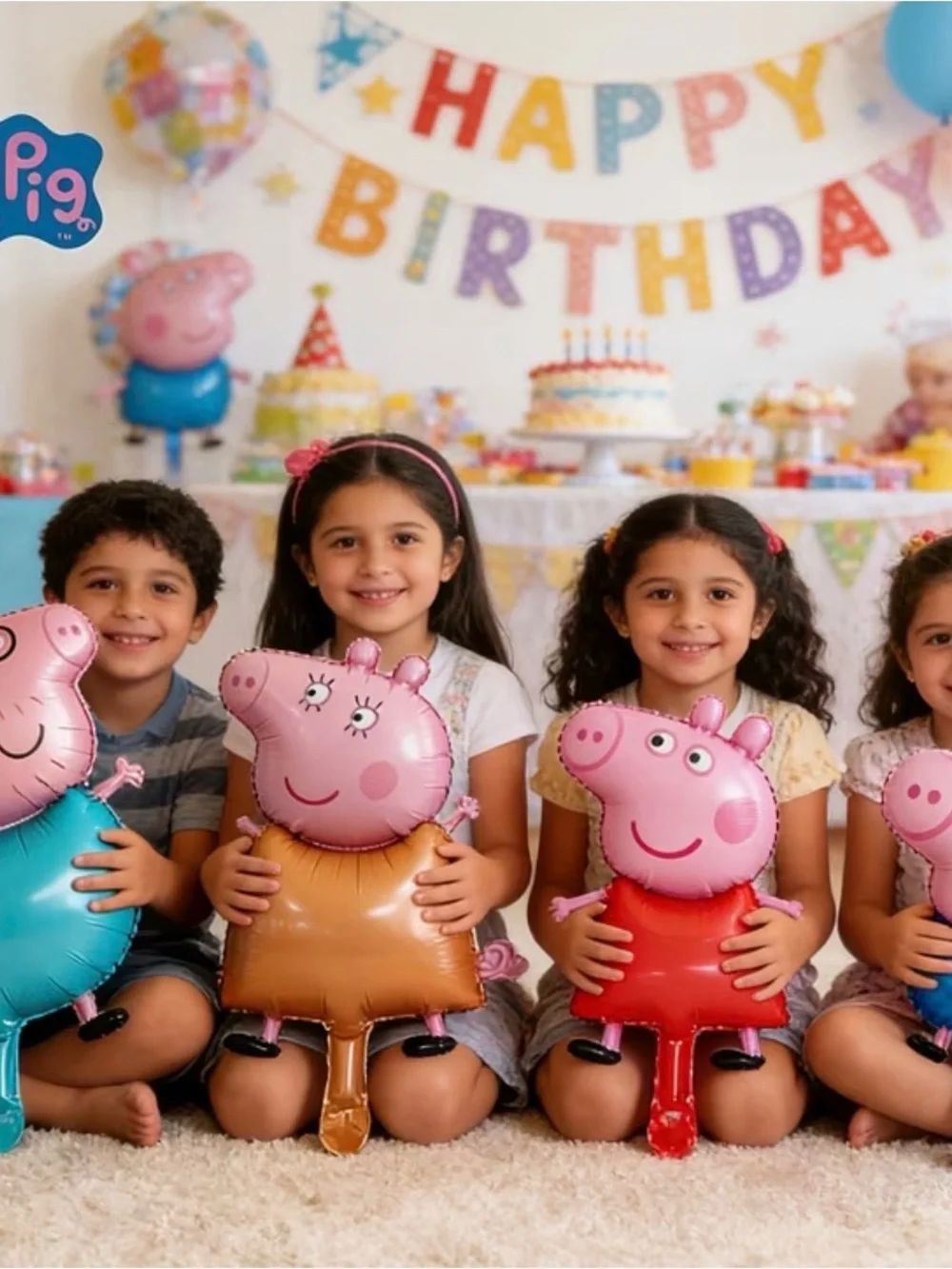 Peppa Pig Character Foil Balloon 4 pc